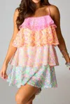 Buddylove Disco Tiered Sequin Short Dress In Make It Happen In Multi