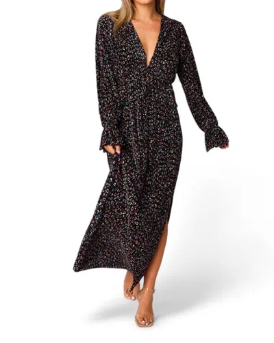 Buddylove Evie Long Sleeve Maxi Dress In Gemstone In Multi