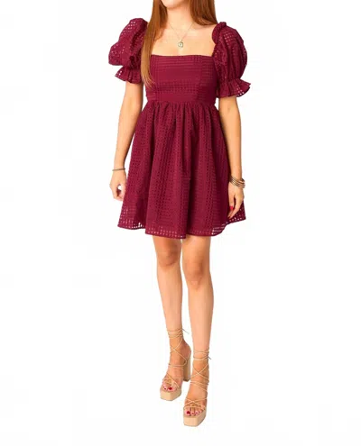 Buddylove Faye Babydoll Dress In Maroon In Red
