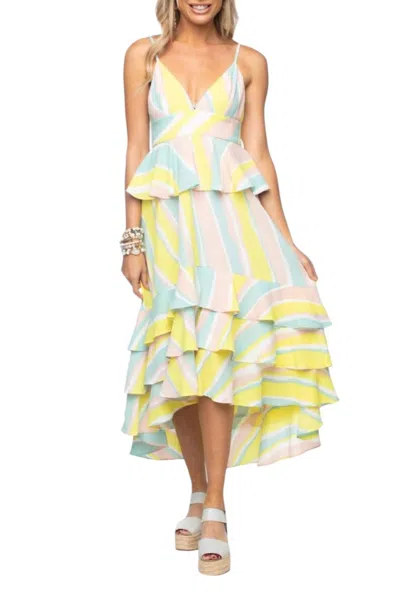 Buddylove Georgia Tiered Dress In Lemonade In Multi