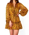 Buddylove Grace Long Sleeve Short Dress In Snake Charmer In Multi