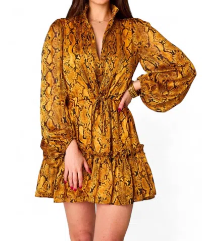 Buddylove Grace Long Sleeve Short Dress In Snake Charmer In Multi