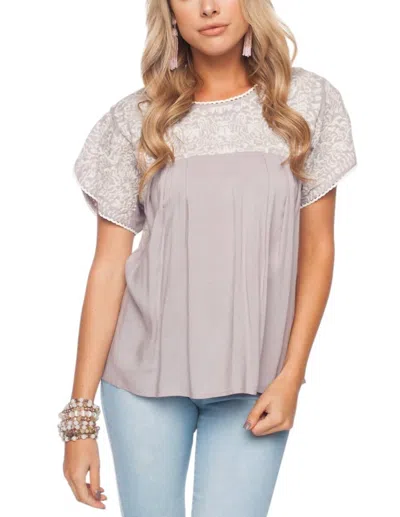 Buddylove Greek Top In Grey In Black