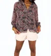 Buddylove Haddie Long Sleeve Blouse In Siren In Red