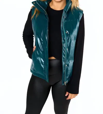 Buddylove Helen Vest In Jade In Blue