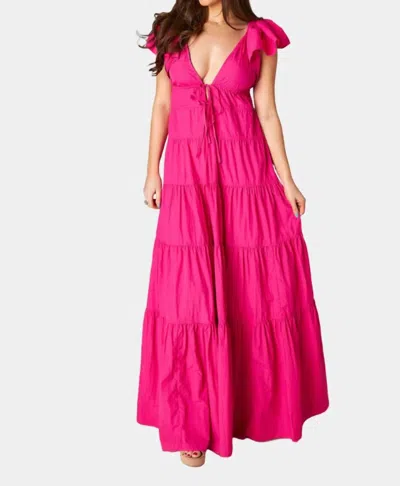 Buddylove Holland Tiered Maxi Dress In Raspberry In Multi