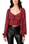 Buddylove Isabelle Smocked Crop Top In Red In Red