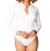 BUDDYLOVE IVY HENLEY BUTTON FRONT BODYSUIT IN CREAM