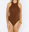 Buddylove Jada Racerback Bodysuit In Chocolate In Gold