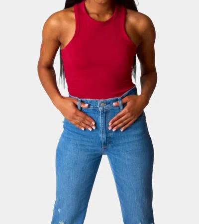 Buddylove Jada Racerback Bodysuit In Crimson In Pink