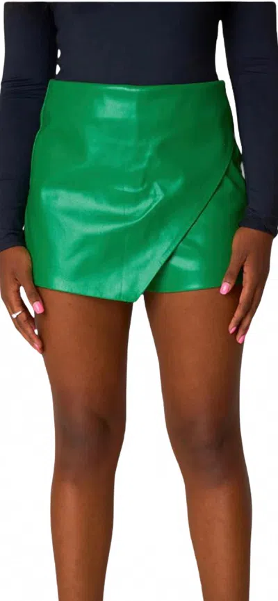 Buddylove John Vegan Leather Envelope Skort In Green