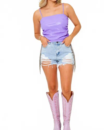 Buddylove Jolee Vegan Leather Tank In Purple In Brown