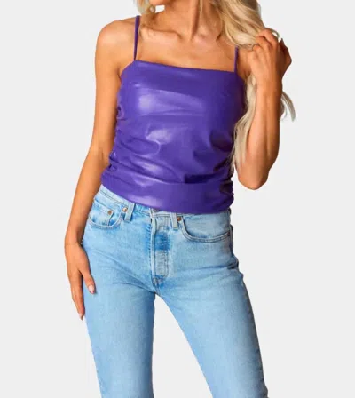Buddylove Jolee Vegan Leather Tank Top In Purple