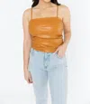 BUDDYLOVE JOLEE VEGAN LEATHER TANK TOP IN SABLE