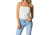 Buddylove Jolie Vegan Leather Cropped Tank Top In Cream In White