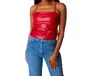 Buddylove Jolie Vegan Leather Cropped Tank Top In Crimson In Pink