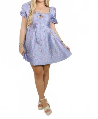 Buddylove Josie Puff Sleeve Dress In Blue Leopard