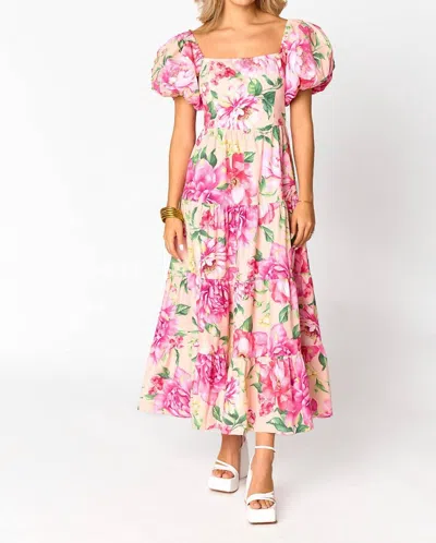 BUDDYLOVE JUNO PUFF SLEEVE MAXI DRESS IN PINK