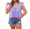 Buddylove Kyle Check Top In Purple In Purple