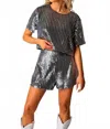 Buddylove Laura Sequin Set In Black In Silver