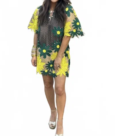 Buddylove Lulu Daffodil Dress In Green And Yellow In Multi