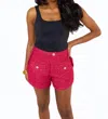 Buddylove Mae High-waisted Shorts In Strawberry Ice In Red