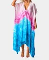 BUDDYLOVE MAMIE CAFTAN DRESS IN PINK / SKY BLUE