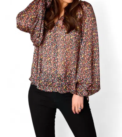 Buddylove Mandy Long Sleeve Blouse In Color Burst In Multi