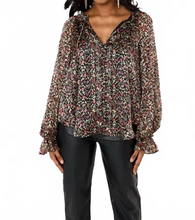 Buddylove Mandy Long Sleeve Blouse In Thornberry In Black