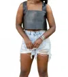 Buddylove Manning Cropped Tank Top In Black In Black