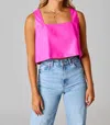 Buddylove Manning Cropped Tank Top In Magenta In Pink