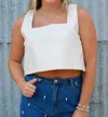 Buddylove Manning Vegan Leather Cropped Tank Top In Powder
