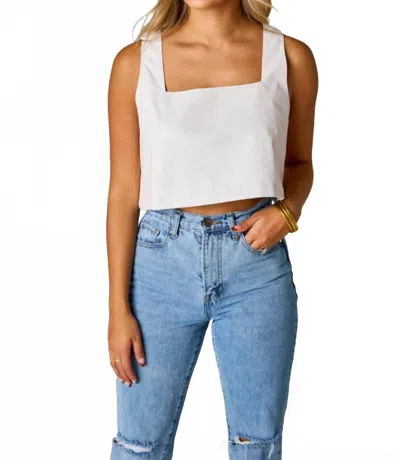 Buddylove Manning Vegan Leather Cropped Tank Top In Powder