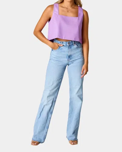 Buddylove Manning Vegan Leather Cropped Tank Top In Purple