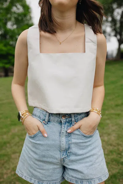 Buddylove Manning Vegan Leather Cropped Tank Top In White