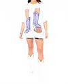 Buddylove Marshall Oversized Graphic Tee - Football Boots In Purple In Gray
