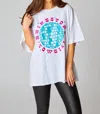 Buddylove Marshall Rhinestone Cowgirl Oversized Tee In White In White