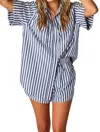 BUDDYLOVE MARTINA PAJAMA SET IN NAVY STRIPE