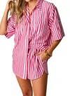 Buddylove Martina Pajama Set In Red Stripe In Red