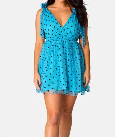 Buddylove Polka Dot Dreams Mini Dress In Blue