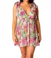 Buddylove Melanie Tie Shoulder Mini Dress In Raspberry Rose