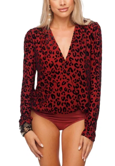 Buddylove Melissa Bodysuit In Rust Leopard In Multi