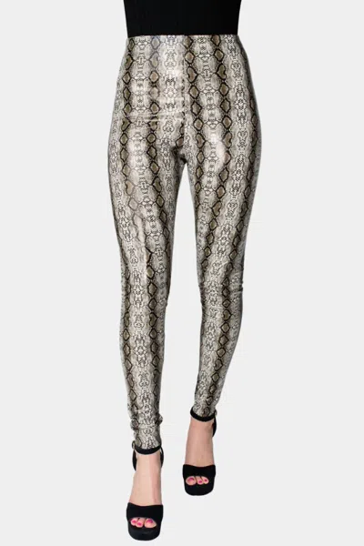 Buddylove Mila Patent Vegan Leather Legging In Black Snake
