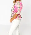 Buddylove Mirabelle Puff Sleeve Top In Explorer In Multi