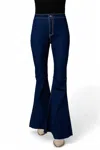Buddylove Moonshine High-waisted Flare Jeans In Dark Wash In Blue