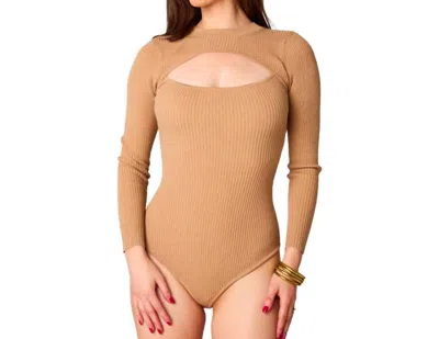 Buddylove Nadia Long Sleeve Cutout Bodysuit In Natural