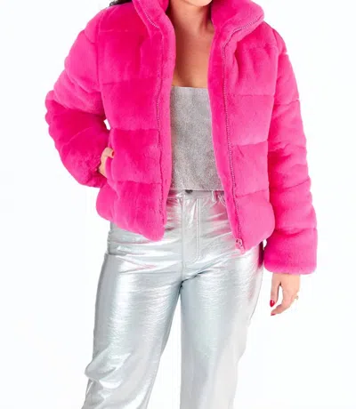 Buddylove Noella Faux Fur Jacket In Pink