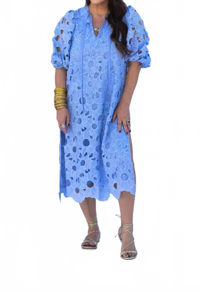 Buddylove Pamela Beaded Floral Lace Maxi Dress In Poppy Blue