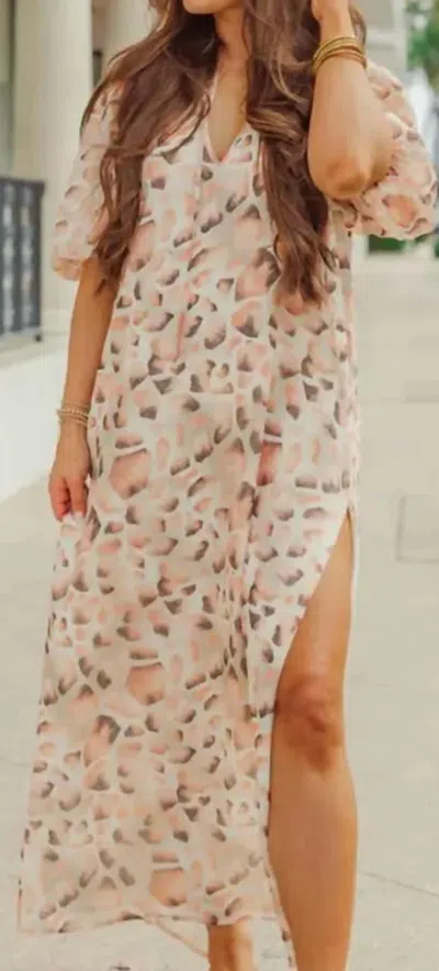 Buddylove Pamela Caftan Maxi Dress In Peach In Multi