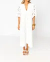 BUDDYLOVE PAMELA SPRITZR CAFTAN DRESS IN WHITE